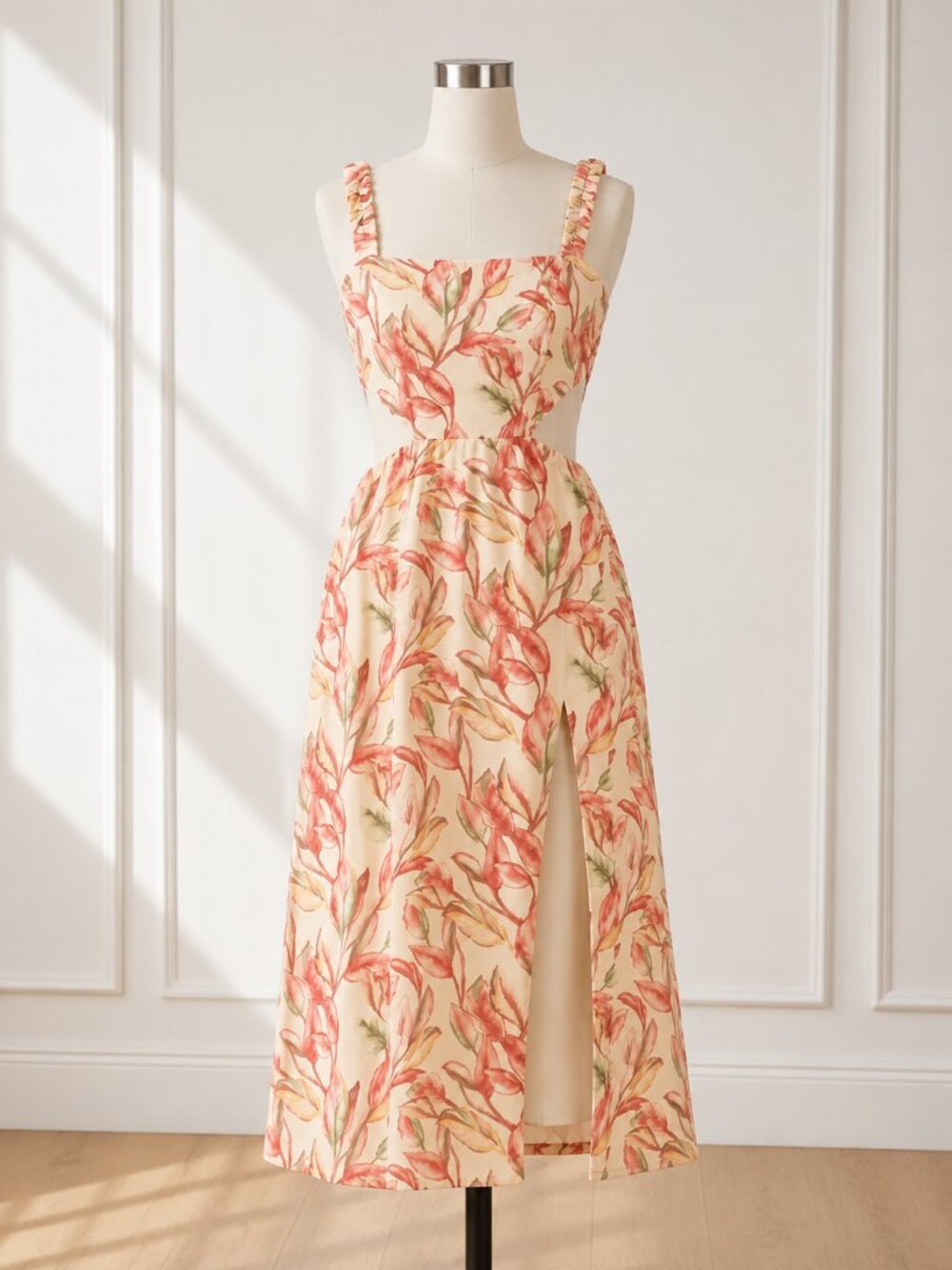 Lovers + Friends  Bosworth Floral Cut Out Midi Dress Emory Tropical Size M